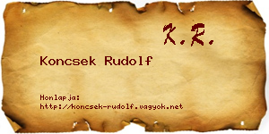 Koncsek Rudolf névjegykártya