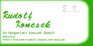 rudolf koncsek business card